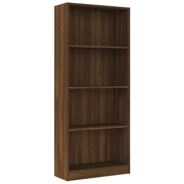 vidaXL Bücherregal 4 Fächer Braun Eichen-Optik 60x24x142 cm