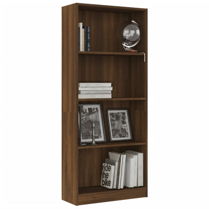 vidaXL Bibliothèque à 4 étagères Marron effet chêne 60x24x142 cm