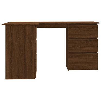 vidaXL Bureau d'angle marron aspect chêne 145x100x76 cm bois d'ingénierie