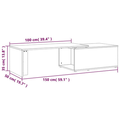 vidaXL Couchtisch Räuchereiche 150x50x35 cm Holzwerkstoff