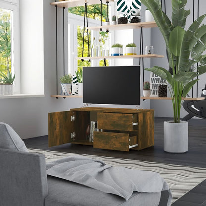 Meuble TV chêne fumé 80x34x36 cm bois d'ingénierie vidaXL