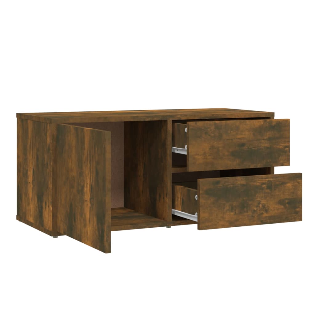 Meuble TV chêne fumé 80x34x36 cm bois d'ingénierie vidaXL