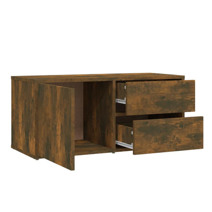 Meuble TV chêne fumé 80x34x36 cm bois d'ingénierie vidaXL