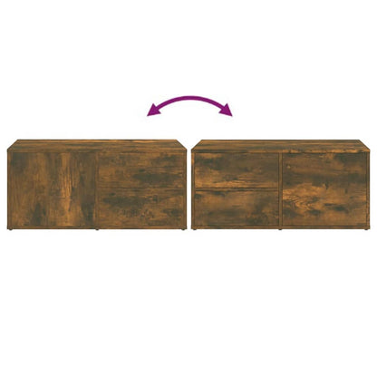 Meuble TV chêne fumé 80x34x36 cm bois d'ingénierie vidaXL