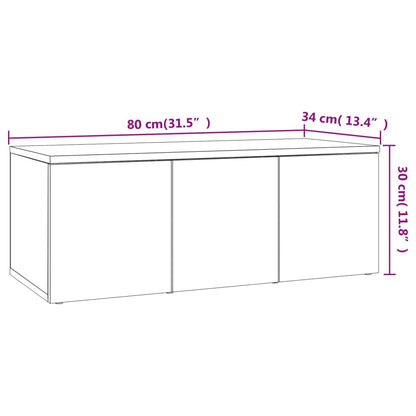 Meuble TV vidaXL chêne fumé 80x34x30 cm bois d'ingénierie