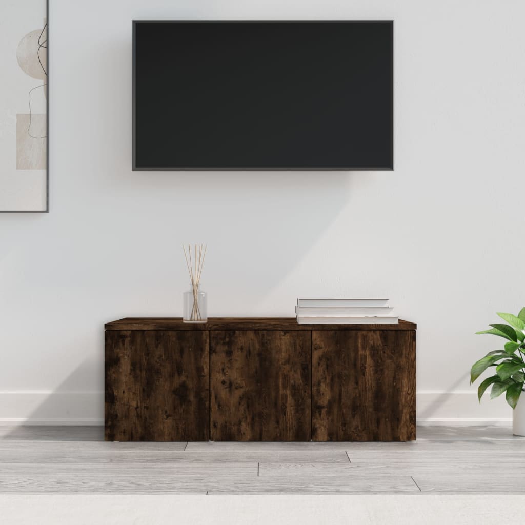 Meuble TV vidaXL chêne fumé 80x34x30 cm bois d'ingénierie