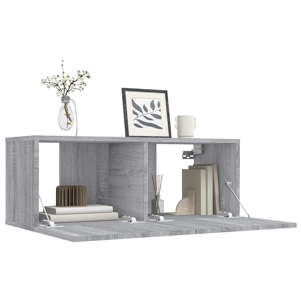 vidaXL Meuble TV gris Sonoma 80x30x30 cm en bois d'ingénierie