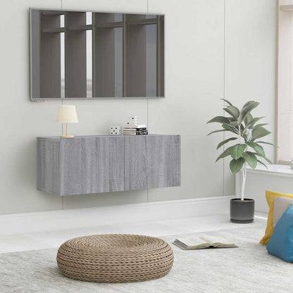 vidaXL Meuble TV gris Sonoma 80x30x30 cm en bois d'ingénierie