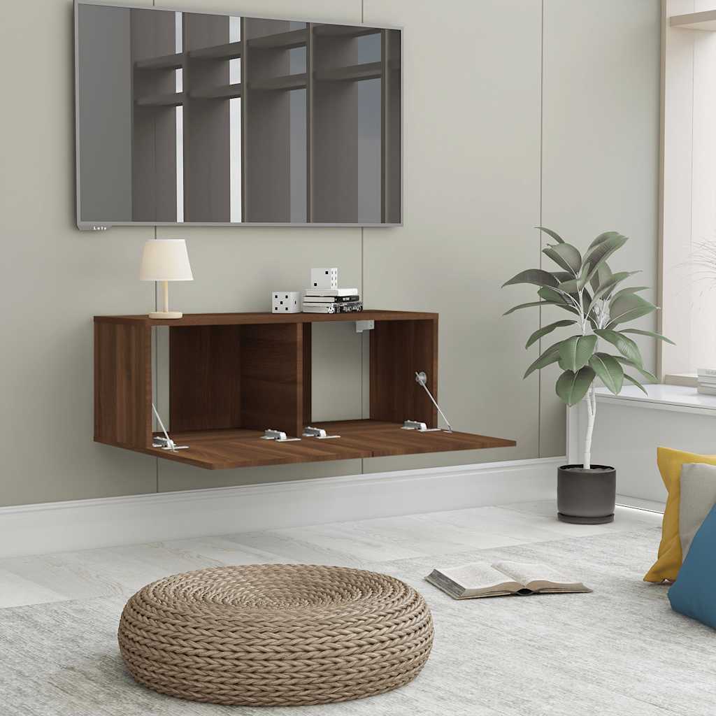 Meuble TV vidaXL marron aspect chêne 80x30x30 cm bois d'ingénierie