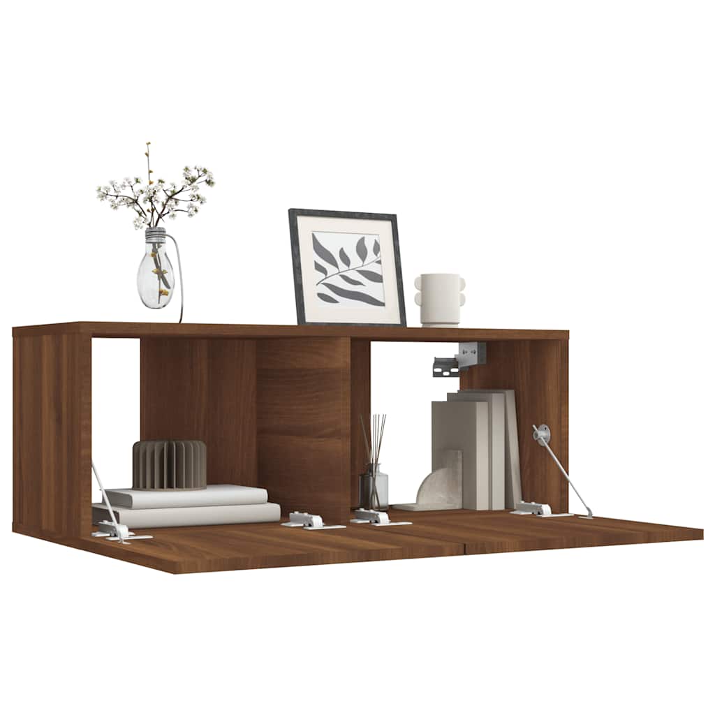 Meuble TV vidaXL marron aspect chêne 80x30x30 cm bois d'ingénierie