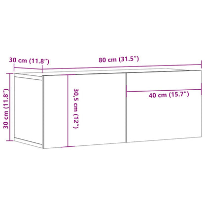 Meuble TV vidaXL marron aspect chêne 80x30x30 cm bois d'ingénierie