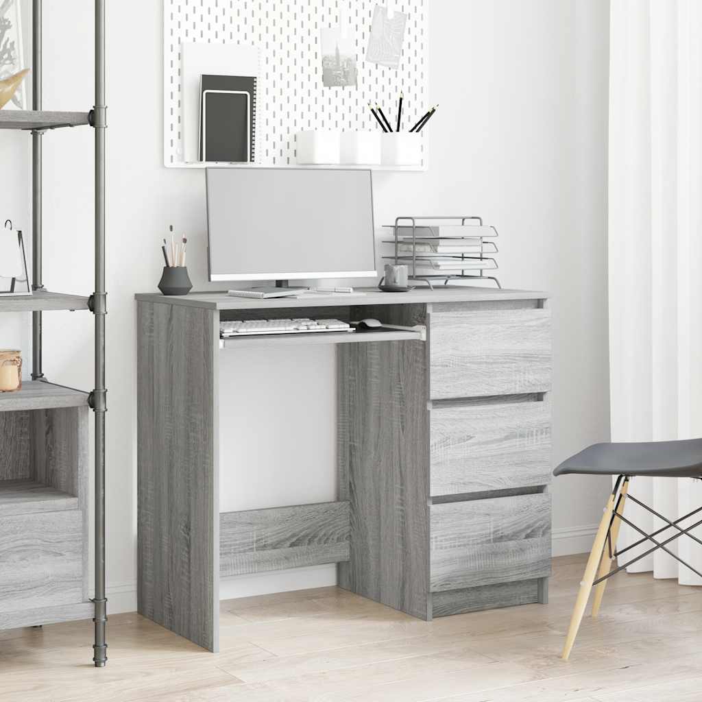 vidaXL Schreibtisch Grau Sonoma 90x45x76 cm Holzwerkstoff