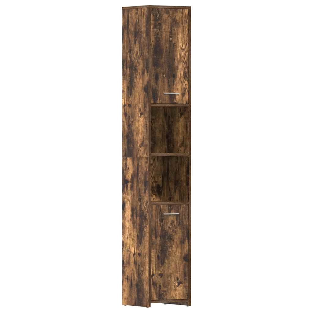 vidaXL Badezimmerschrank Räuchereiche 30x30x183,5 cm Holzwerkstoff