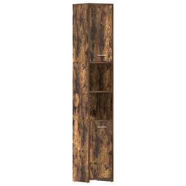vidaXL Badezimmerschrank Räuchereiche 30x30x183,5 cm Holzwerkstoff