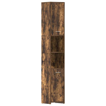 vidaXL Badezimmerschrank Räuchereiche 30x30x183,5 cm Holzwerkstoff