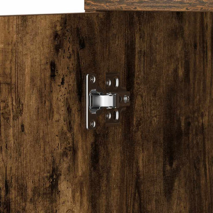 vidaXL Badezimmerschrank Räuchereiche 30x30x183,5 cm Holzwerkstoff