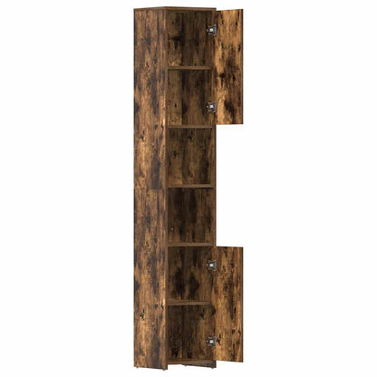 vidaXL Badezimmerschrank Räuchereiche 30x30x183,5 cm Holzwerkstoff