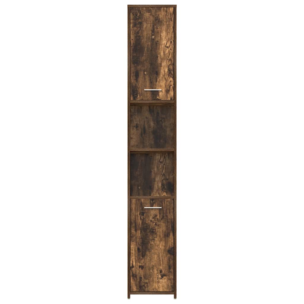 vidaXL Badezimmerschrank Räuchereiche 30x30x183,5 cm Holzwerkstoff