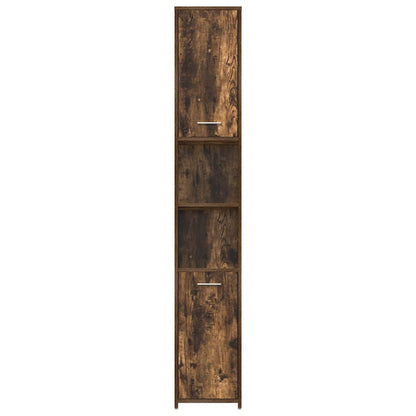 vidaXL Badezimmerschrank Räuchereiche 30x30x183,5 cm Holzwerkstoff