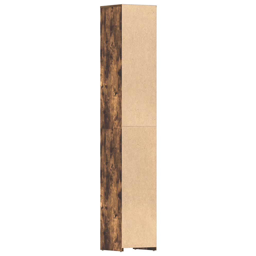 vidaXL Badezimmerschrank Räuchereiche 30x30x183,5 cm Holzwerkstoff
