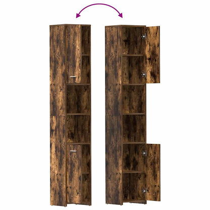 vidaXL Badezimmerschrank Räuchereiche 30x30x183,5 cm Holzwerkstoff