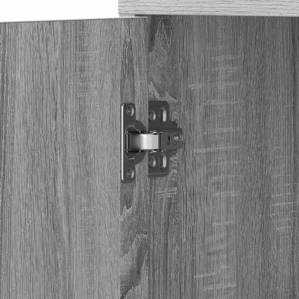 vidaXL Badezimmerschrank Grau Sonoma 30x30x183,5 cm Holzwerkstoff