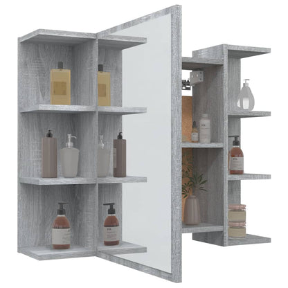 vidaXL Armoire de toilette Gris Sonoma 80x20,5x64 cm Bois d'ingénierie