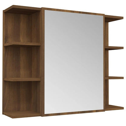 vidaXL Armoire de toilette Marron aspect chêne 80x20,5x64cm Bois d'ingénierie