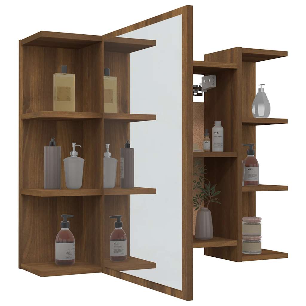 vidaXL Armoire de toilette Marron aspect chêne 80x20,5x64cm Bois d'ingénierie
