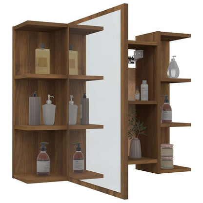 vidaXL Armoire de toilette Marron aspect chêne 80x20,5x64cm Bois d'ingénierie