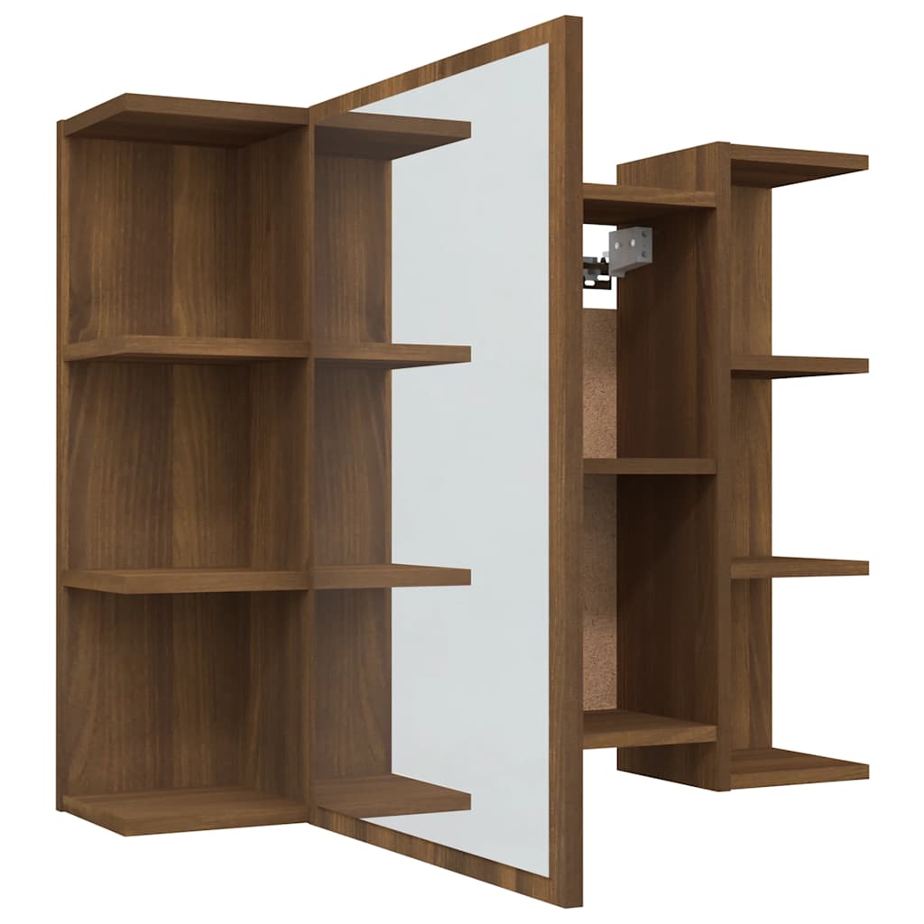 vidaXL Armoire de toilette Marron aspect chêne 80x20,5x64cm Bois d'ingénierie