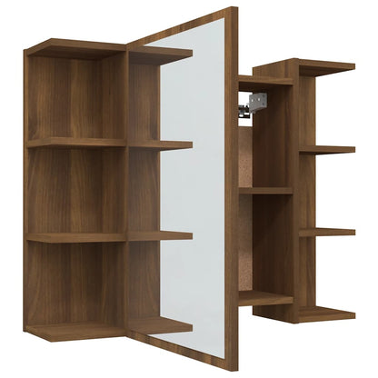 vidaXL Armoire de toilette Marron aspect chêne 80x20,5x64cm Bois d'ingénierie