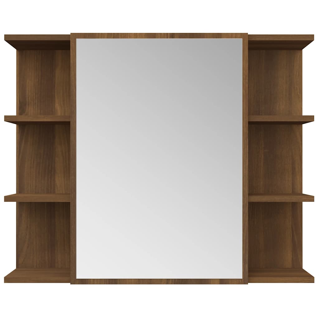 vidaXL Armoire de toilette Marron aspect chêne 80x20,5x64cm Bois d'ingénierie