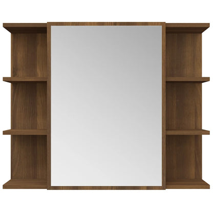 vidaXL Armoire de toilette Marron aspect chêne 80x20,5x64cm Bois d'ingénierie