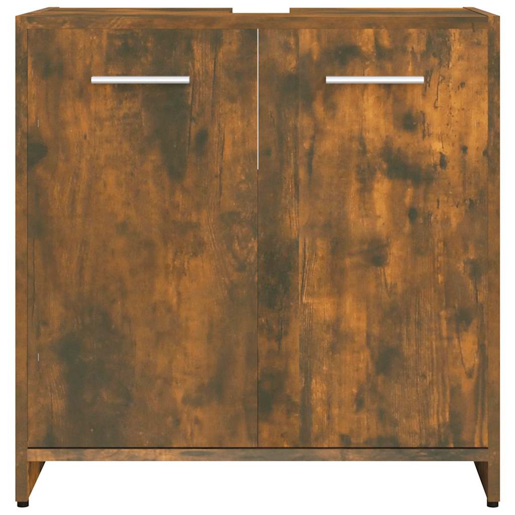 vidaXL Badschrank Räuchereiche 60x33x60 cm Holzwerkstoff