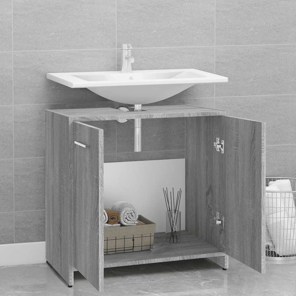 vidaXL Meuble de salle de bain gris sonoma 60x33x60 cm en bois d'ingénierie