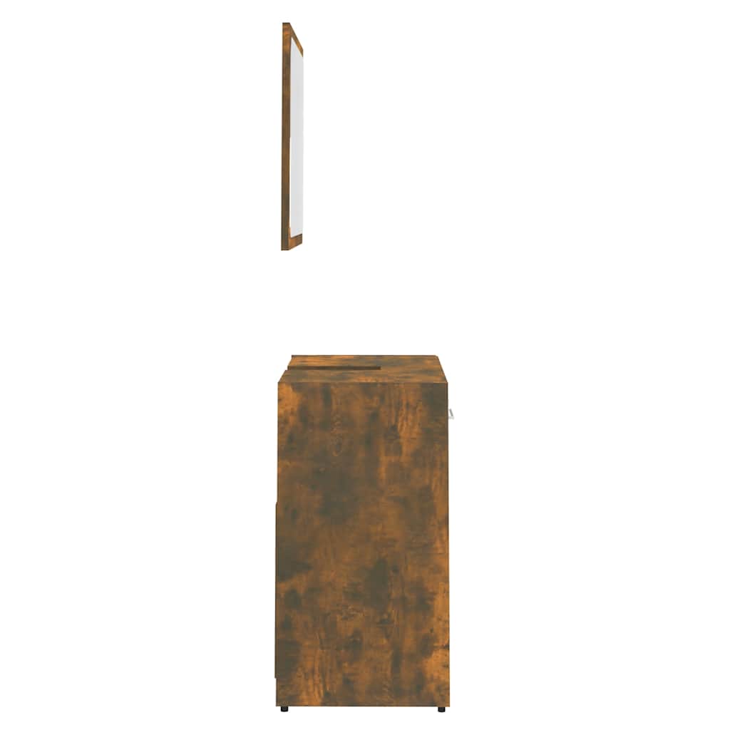 vidaXL Badmöbel-Set Räuchereiche Holzwerkstoff