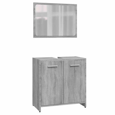 vidaXL Badmöbel-Set Grau Sonoma Holzwerkstoff