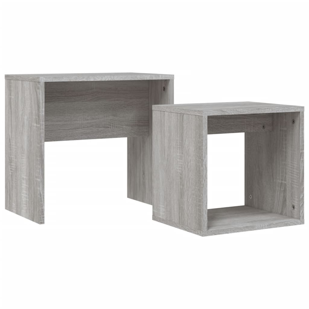 vidaXL Tables gigognes 2 pcs Gris Chêne Sonoma Aggloméré