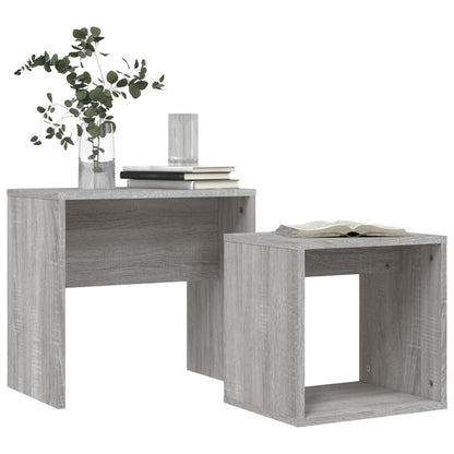 vidaXL Tables gigognes 2 pcs Gris Chêne Sonoma Aggloméré