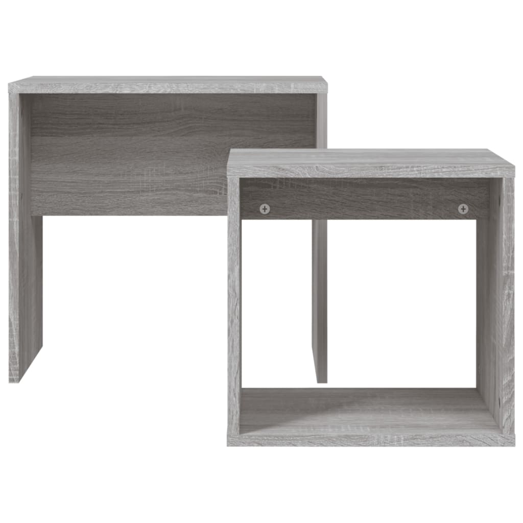 vidaXL Tables gigognes 2 pcs Gris Chêne Sonoma Aggloméré