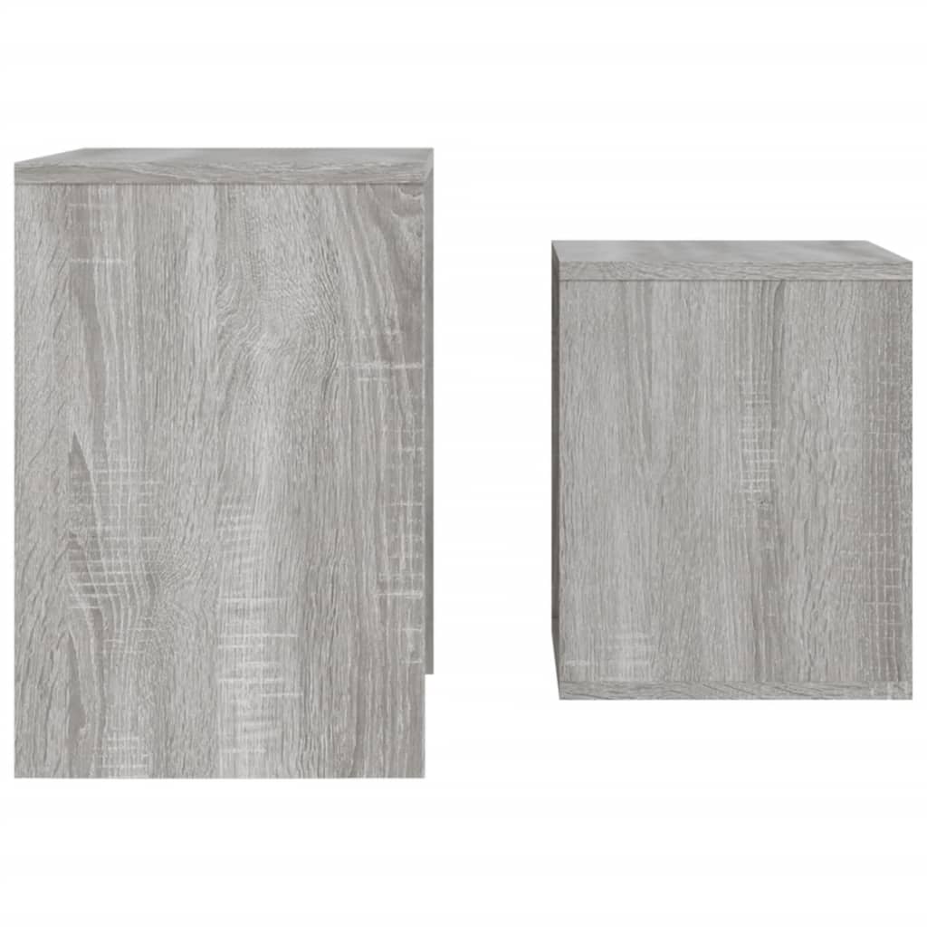 vidaXL Tables gigognes 2 pcs Gris Chêne Sonoma Aggloméré