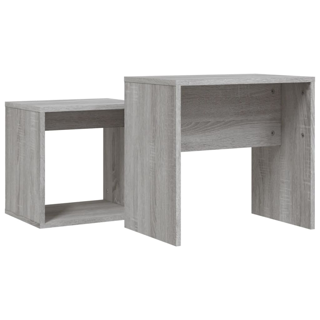 vidaXL Tables gigognes 2 pcs Gris Chêne Sonoma Aggloméré