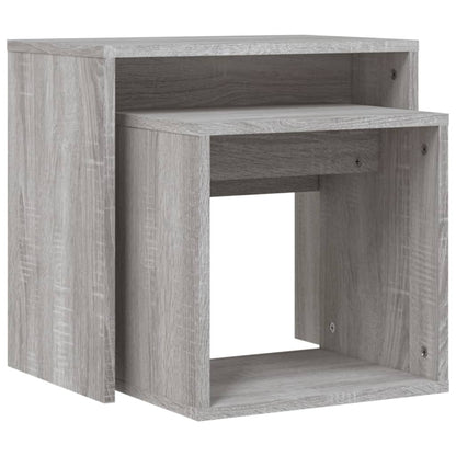 vidaXL Tables gigognes 2 pcs Gris Chêne Sonoma Aggloméré