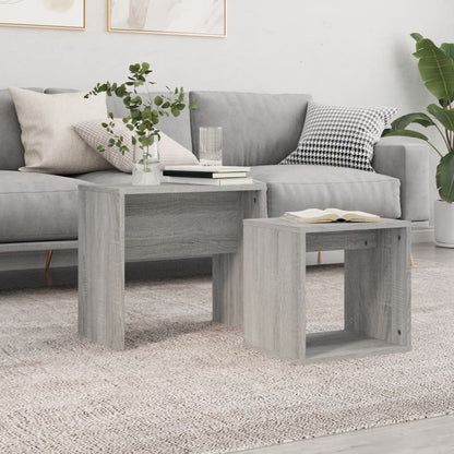 vidaXL Tables gigognes 2 pcs Gris Chêne Sonoma Aggloméré