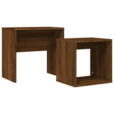 vidaXL Tables gigognes 2 pcs Aspect Chêne Marron Bois d'ingénierie
