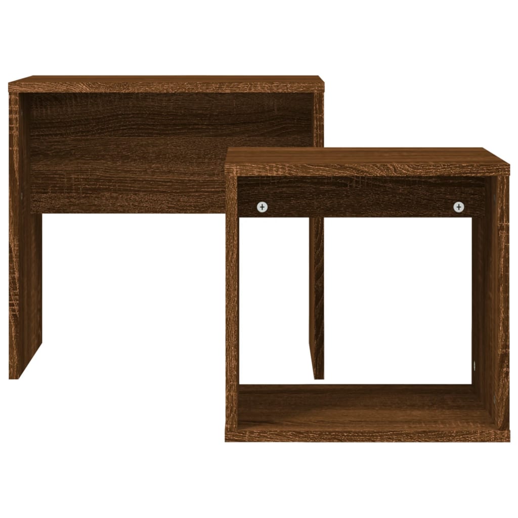 vidaXL Tables gigognes 2 pcs Aspect Chêne Marron Bois d'ingénierie