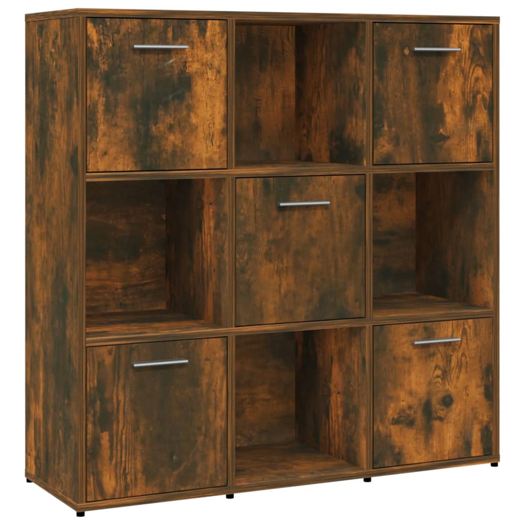 vidaXL Bibliothèque chêne fumé 90x30x90 cm Bois d'ingénierie