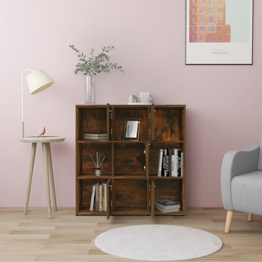 vidaXL Bibliothèque chêne fumé 90x30x90 cm Bois d'ingénierie