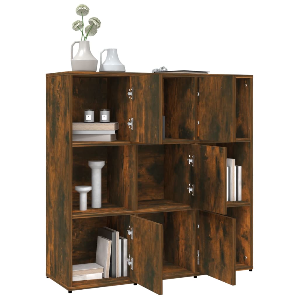 vidaXL Bibliothèque chêne fumé 90x30x90 cm Bois d'ingénierie